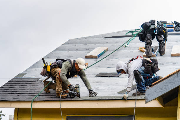 Professional Gutter Installation technician working in Cologne, NJ